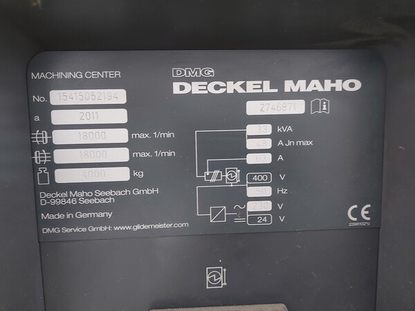 63#6439 Fresa a controllo numerico DMG in vendita - foto 6