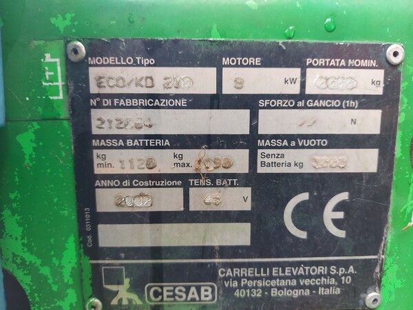 13#6453 Carrello elevatore Cesab ECO/KD 200 in vendita - foto 10