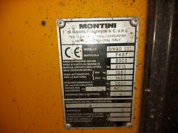 6#6453 Carrello elevatore Montini Bingo 2000 in vendita - foto 4