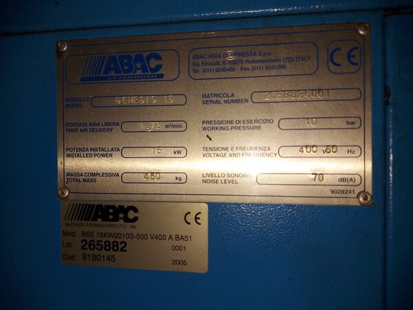 11#6507 Compressore industriale Abac in vendita - foto 4