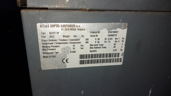 10#6815 Compressore d'aria Atlas Copco Airpower in vendita - foto 2
