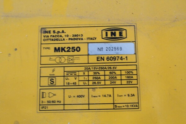 2#6964 Saldatrice Ine MK250 e taglio plasma Ine Compatto PL60 in vendita - foto 5