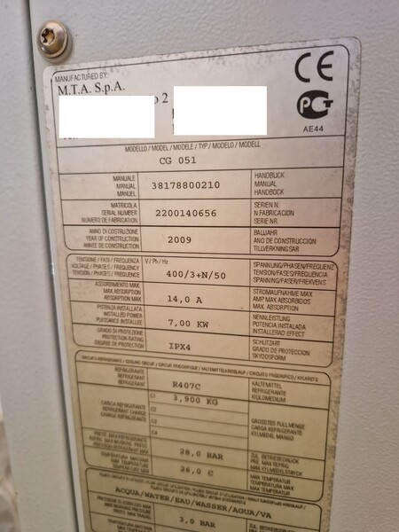 27#7057 Gruppo frigo Chiller Mta in vendita - foto 2
