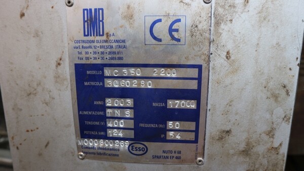 10#7165 Pressa iniezione BMB MC 350/2200 in vendita - foto 2
