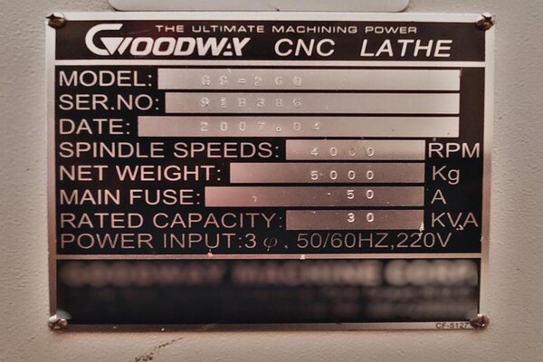 5#7327 Tornio Goodway GS260 in vendita - foto 2