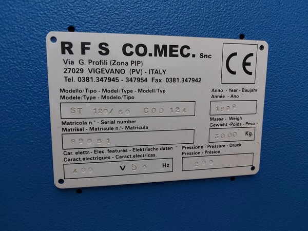 1#7341 Pressa doratrice elettronica RFS CO.MEC ST 120/60 in vendita - foto 3