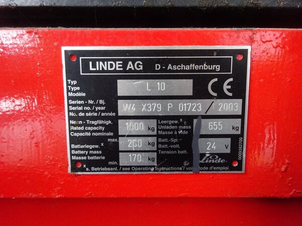 38#7341 Transpallet elettrico Linde L10 in vendita - foto 4