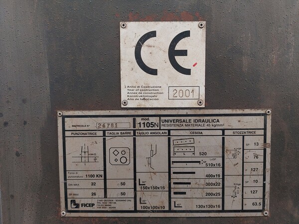 1#7632 Punzonatrice Ficep 1105N in vendita - foto 5