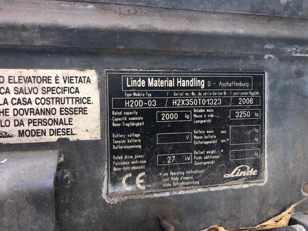 18#7632 Carrello elevatore Linde H20D-03 in vendita - foto 5