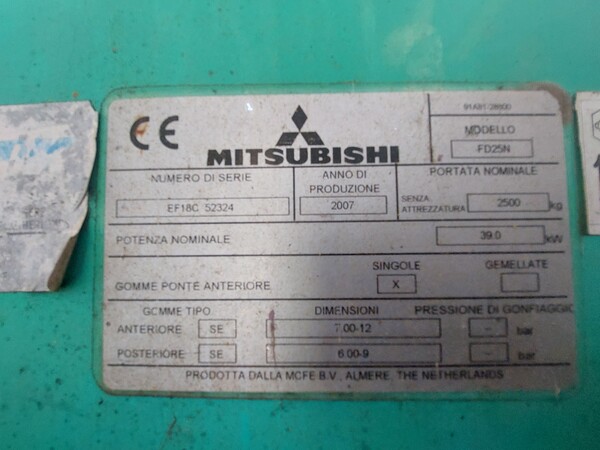2#7663 Carrello Elevatore Mitsubishi in vendita - foto 3