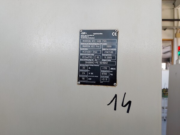 14#7717 Centro di lavoro Mikron VCE 1400 pro in vendita - foto 2
