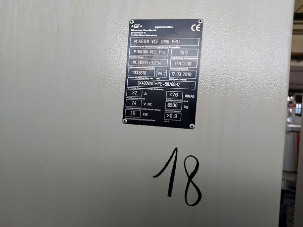 18#7717 Centro di lavoro Mikron VCE 1000 pro in vendita - foto 2