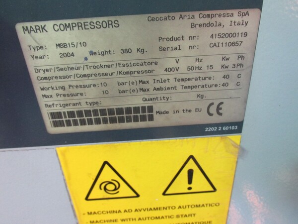 1#7848 Impianto produzione aria compressa Mark Comp in vendita - foto 4