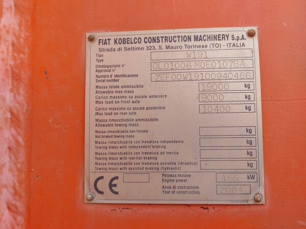 2#7884 Pala caricatrice Fiat Kobelco W190 in vendita - foto 2