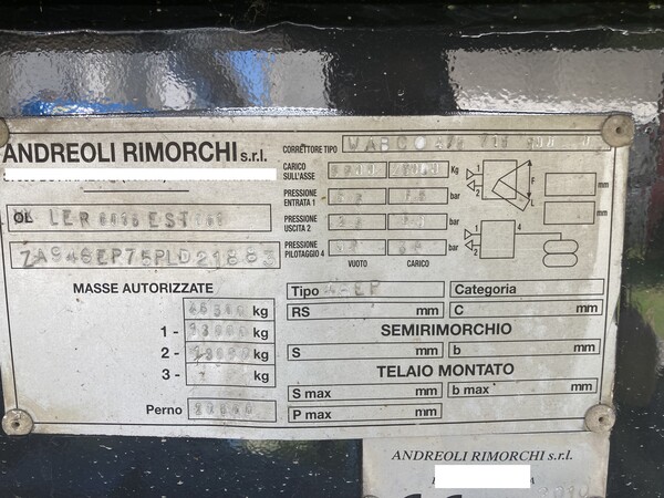 111#8031 Semirimorchio Andreoli 46E in vendita - foto 3