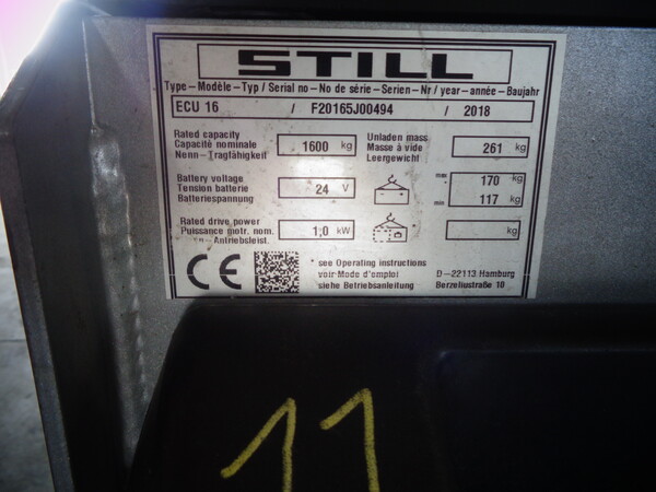7#8048 Transpallet elettrico Still Ecu 16 in vendita - foto 8