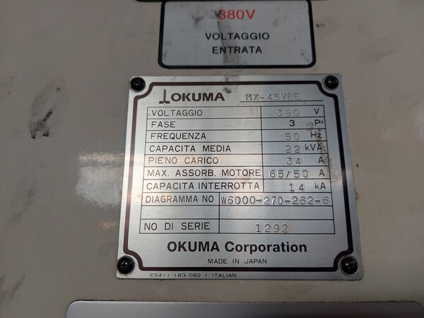 10#8076 Fresa CNC Okuma MX45 in vendita - foto 13