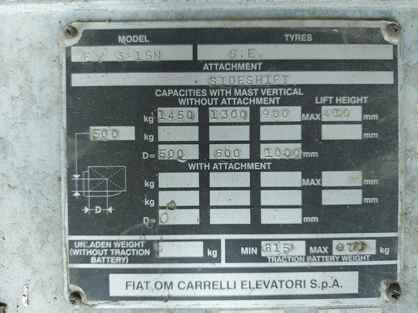1#8152 Carrello elevatore elettrico Fiat Om in vendita - foto 6