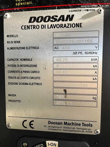 3#8195 Centro di lavoro verticale Doosan in vendita - foto 12