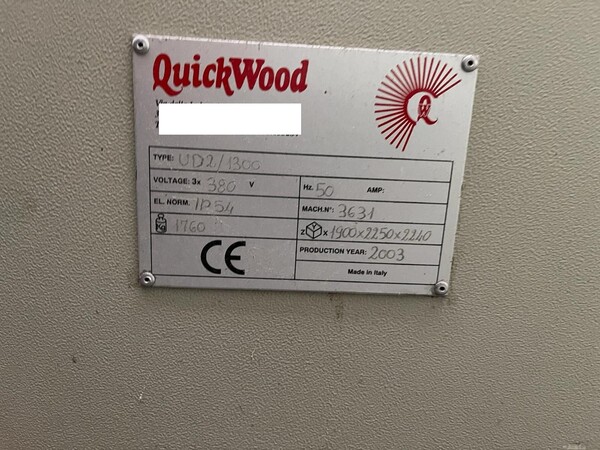 62#8232 Spazzolatrice QuickWood UD2/1300 in vendita - foto 2