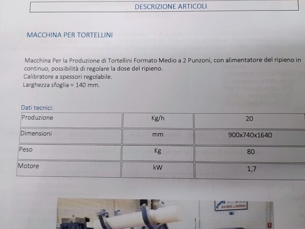 4#8315 Macchina tortellinatrice COZZI, mod. 2 punzoni in vendita - foto 4