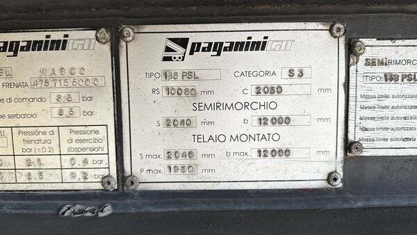 2#8332 Semirimorchio Paganini Car modello 136PSL con cassone ribaltabile in vendita - foto 11