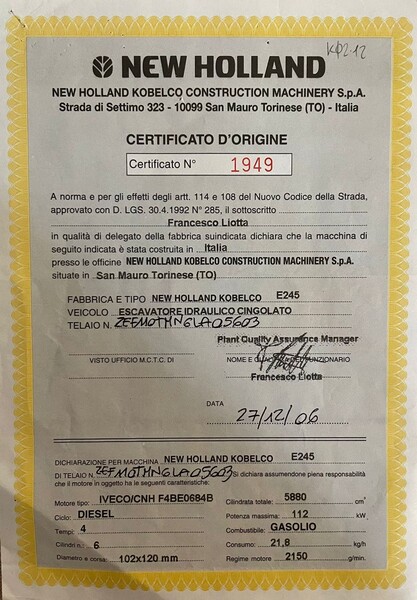 1#8365 Escavatore cingolato New Holland E245 in vendita - foto 23