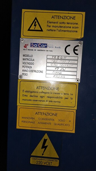 54#8391 Forno elettrico Sacar 3 bocche in vendita - foto 3