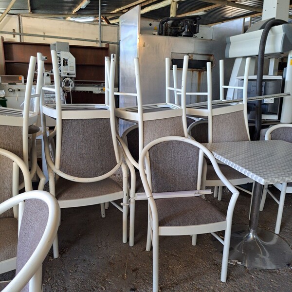 68#8391 20 poltroncine con legno e tessuto in vendita - foto 3