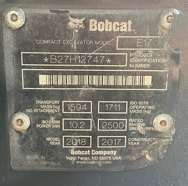 3#8443 Mini escavatore BOBCAT E17 in vendita - foto 9