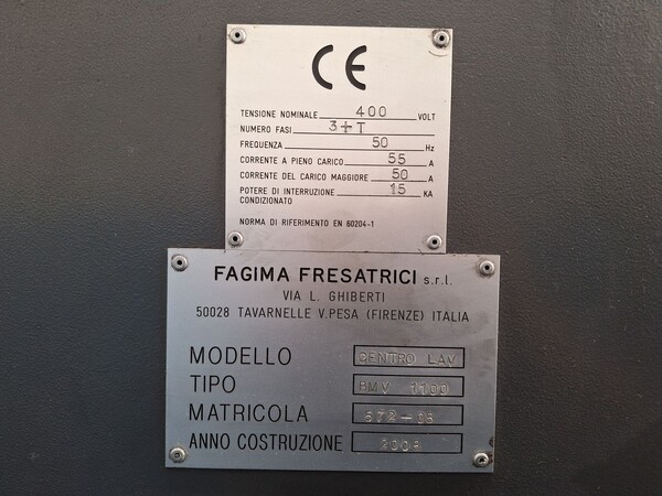 1#8575 Centro di lavoro Fresatrice Fagima Bmv 1100 in vendita - foto 4