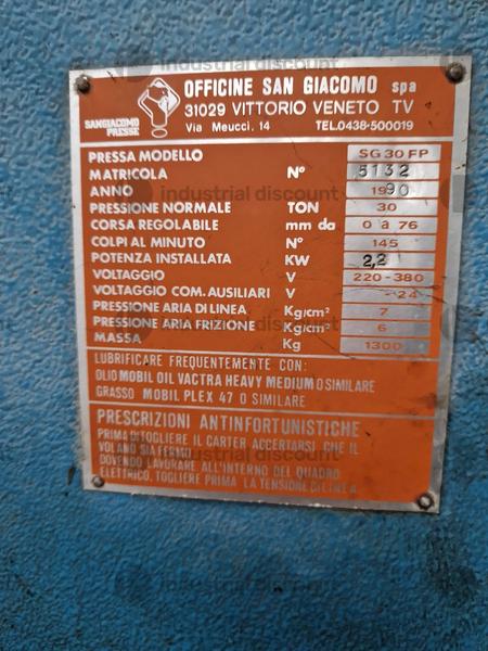 7#8862 Pressa ad eccentrico San Giacomo in vendita - foto 2