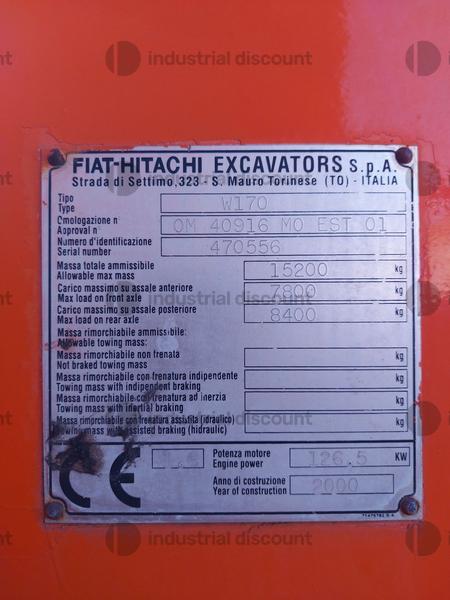 2#9031 Pala Gommata Fiat Hitachi W170 in vendita - foto 8