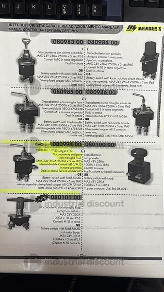 4#9042 Deviatori staccabatterie Iveco 
e Valvole per spurgo condensa Bosch in vendita - foto 3