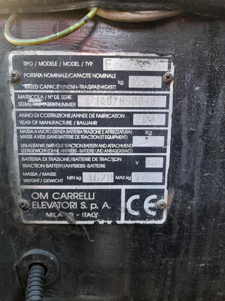 3#9140 Carrello elevatore OM E25 AC in vendita - foto 6