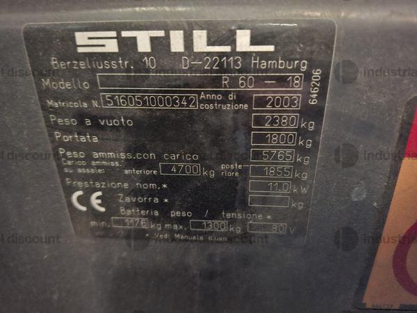 8#9158 Muletto Still R60-18N con forche girevoli in vendita - foto 2