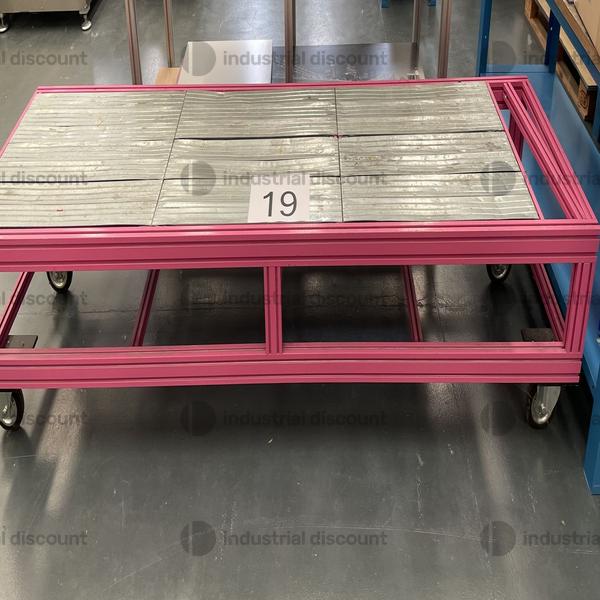 9#9214 4 banchi da lavoro rosa basso con ruote in vendita - foto 2