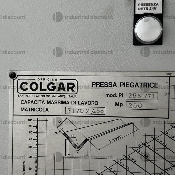 4#9312 Pressa piegatrice Colgar in vendita - foto 7