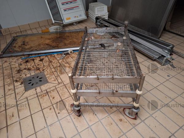13#9389 Cesti in acciaio per carni   Contenitore metallico in acciaio zincato  Carrello porta baltresche in vendita - foto 2