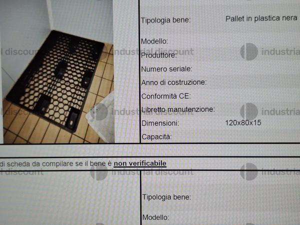 23#9389 Pallets in plastica bianchi  e pallets in plastica nera in vendita - foto 3