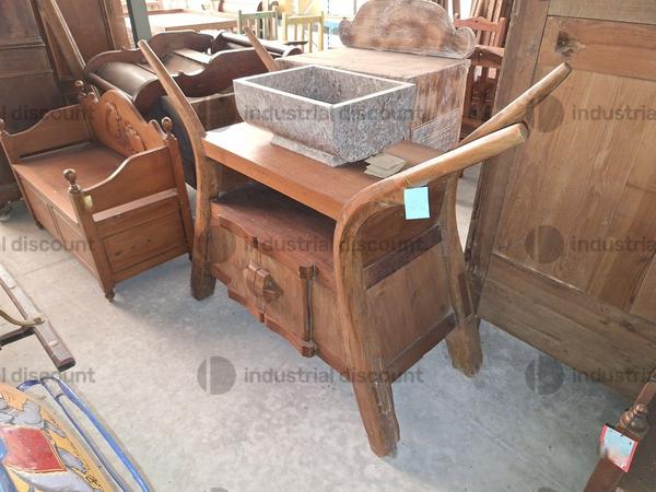 8#9425 Canoa Borneo e Armadietto con Sculture Timor in vendita - foto 15