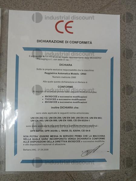 2#9454 Reggiatrice automatica orizzontale Messersì OR60 in vendita - foto 3