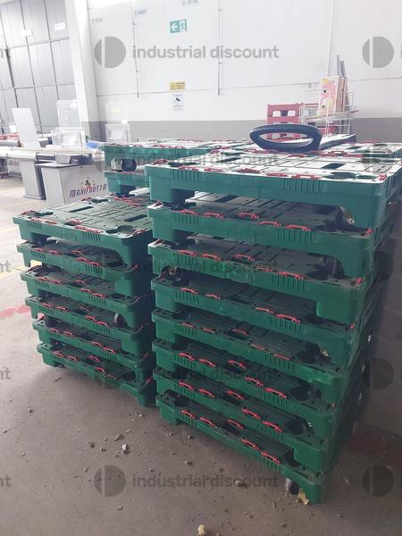 36#9470 Pallet carrelati rettangolari in plastica verde in vendita - foto 2