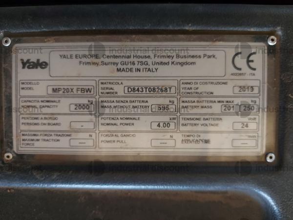 4#9470 Transpallet elettrico Yale MP20X in vendita - foto 7