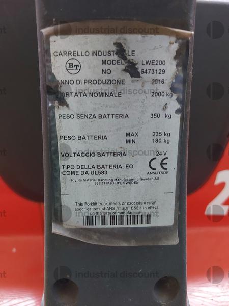 7#9470 Transpallet elettrico BT LWE200 in vendita - foto 5
