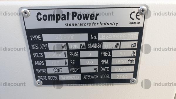 7#9575 Generatore elettrico diesel
Compal Power VG-R100 in vendita - foto 2