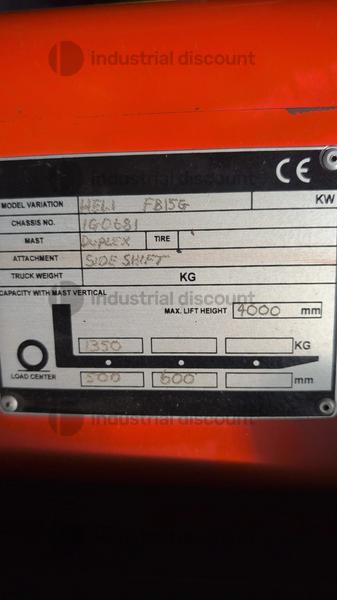 1#9622 Carrello elevatore elettrico Heli FE 15G in vendita - foto 6