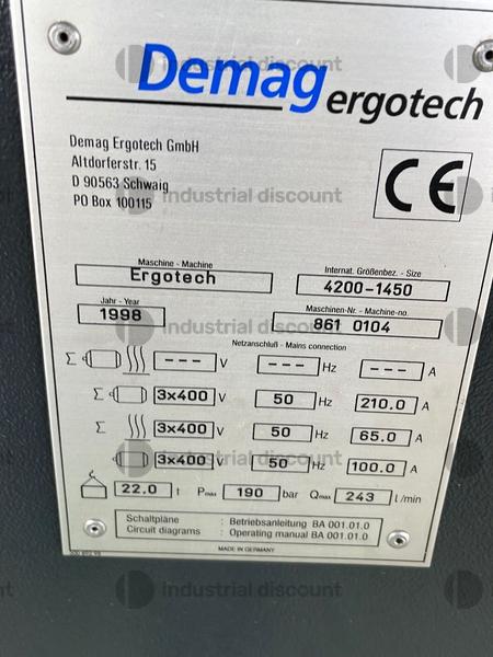 1#9660 Macchina per stampaggio plastica a iniezione Demag 420T in vendita - foto 2