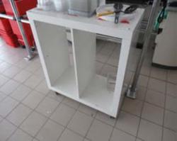 Scaffalature, carrello e banco in acciaio - Lotto 22 (Asta 9809)