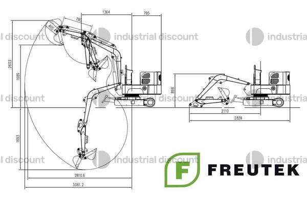 28#9851 FREUTEK EKN0015 Miniescavatore diesel in vendita - foto 3